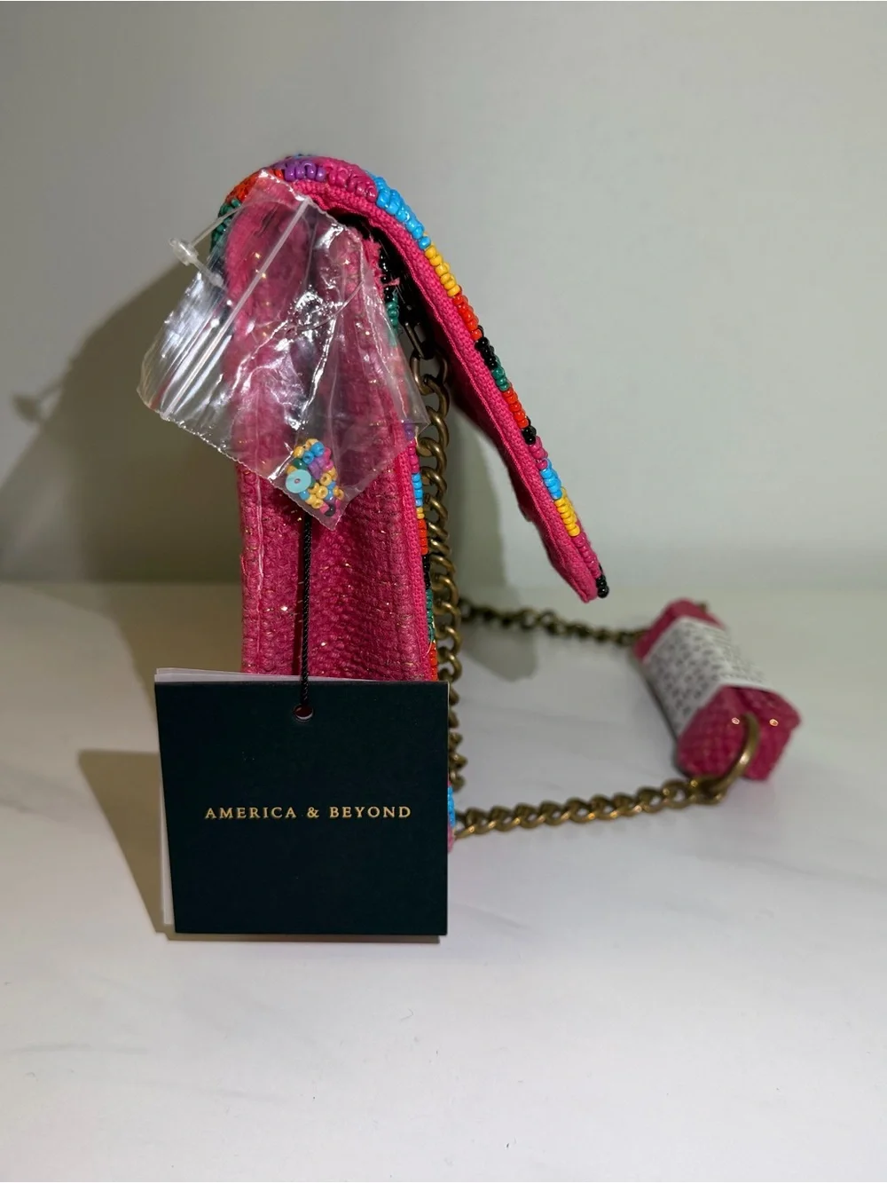 Multicolor Beaded Clutch - Wave Pattern